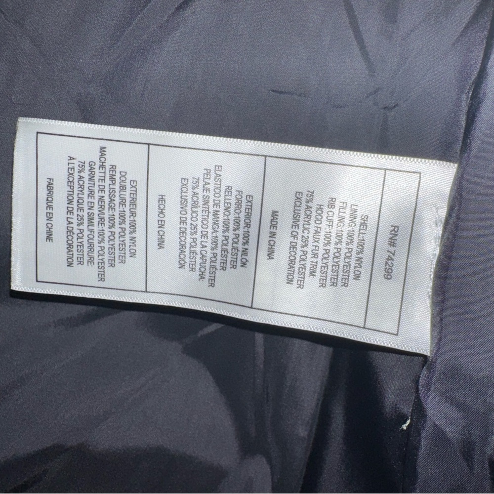 Canada Weathergear Blue Hooded Collared Long Puffer Jacket Full Zip Button S - Picture 3 of 10